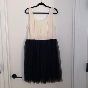 Forever 21 Plus Size White & Black Balletcore Style Chiffon Tulle Dress
